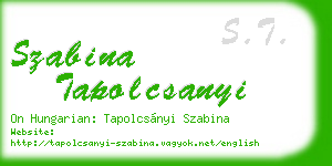 szabina tapolcsanyi business card