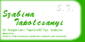 szabina tapolcsanyi business card